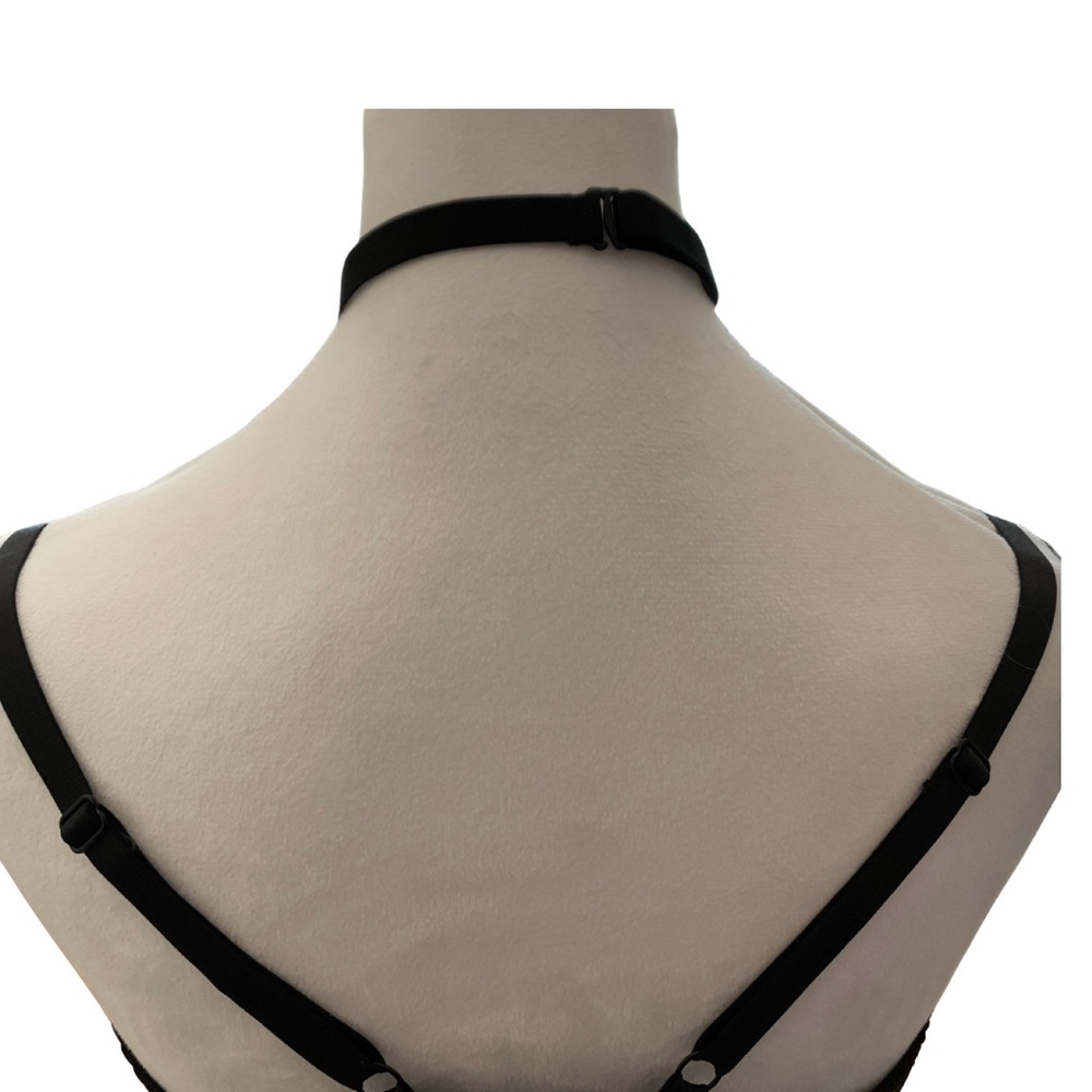 TORRID CURVY Longline Bralette Sz 3 Black Red Lace Underwire Side Boning Harness - Picture 3 of 14